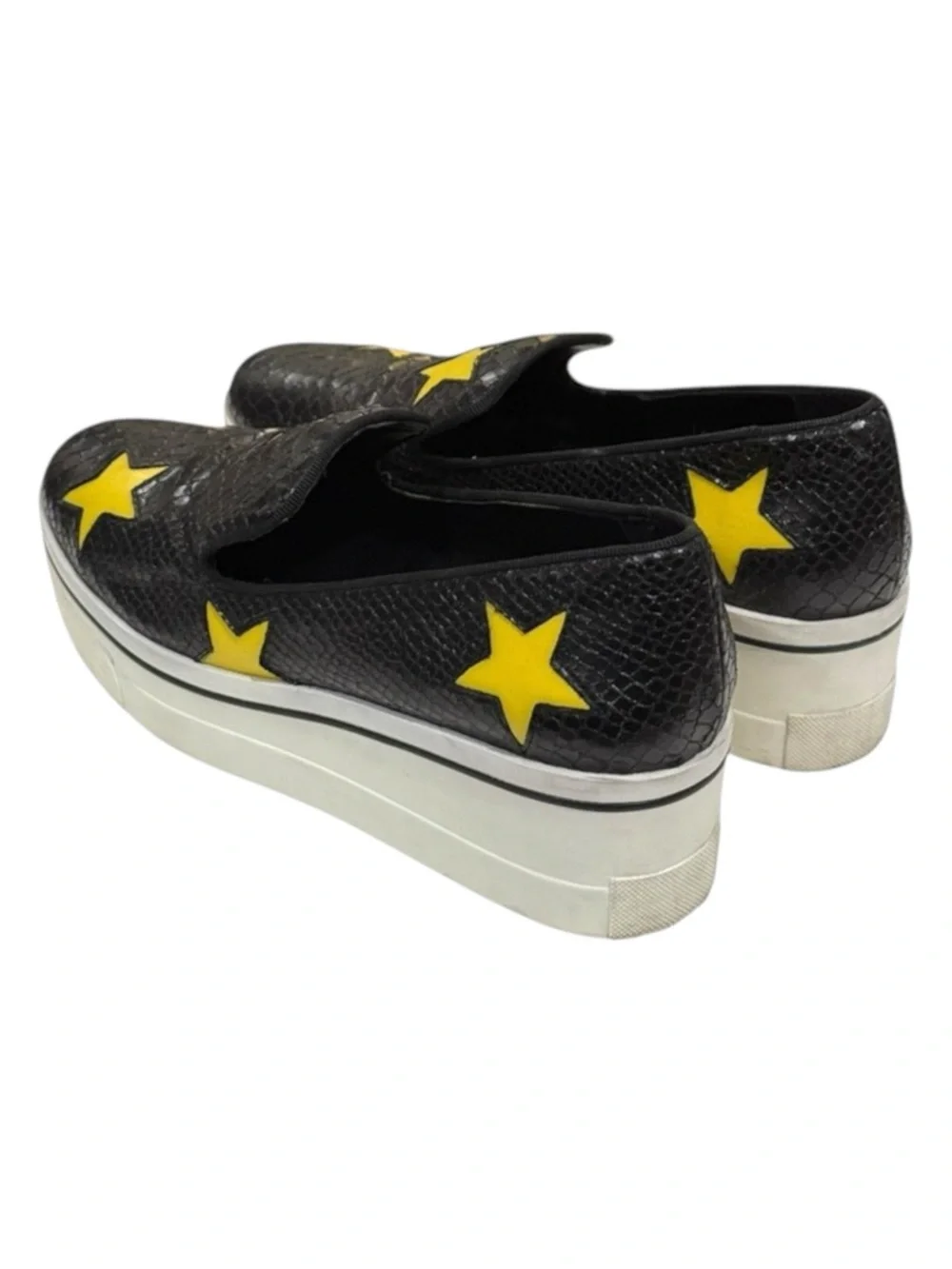 Stella McCartney ★ Binx Platform Loafers ★ Black ★ Yellow Stars ★ 40 9M 9.5M